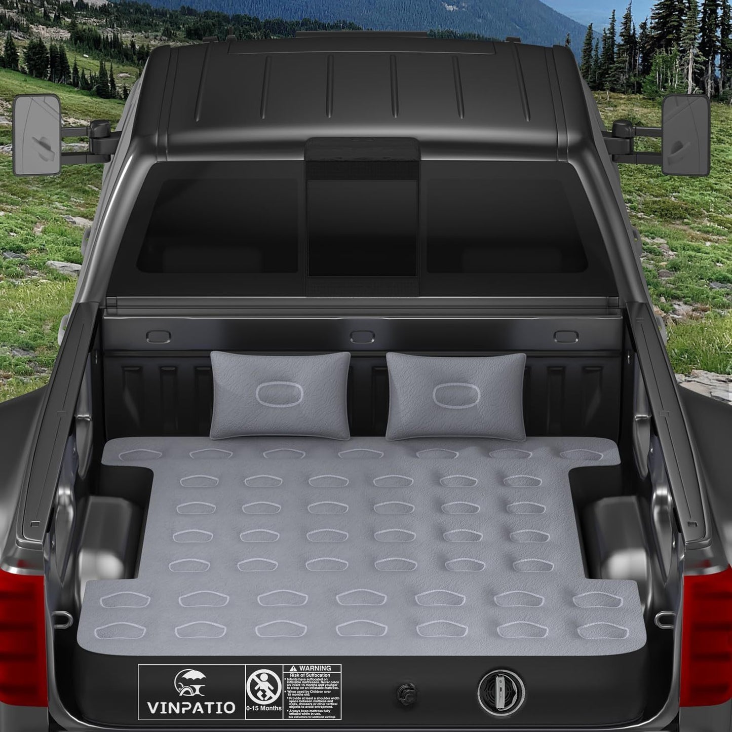 Cordless Air Pump Truck Bed Mattress, Fits 5.5'-5.8' Short Beds, Reinforced Support & Stability, Fast Inflation Deflation, All-in-One For Camping & Travel, Compact Storage