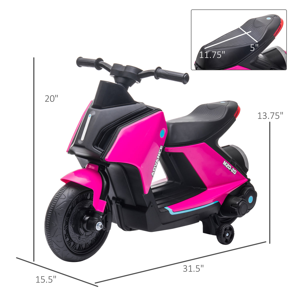 6V Kids Motorcycle Dirt Bike Electric Battery-Powered Ride-On Toy Off-road Street Bike with Music