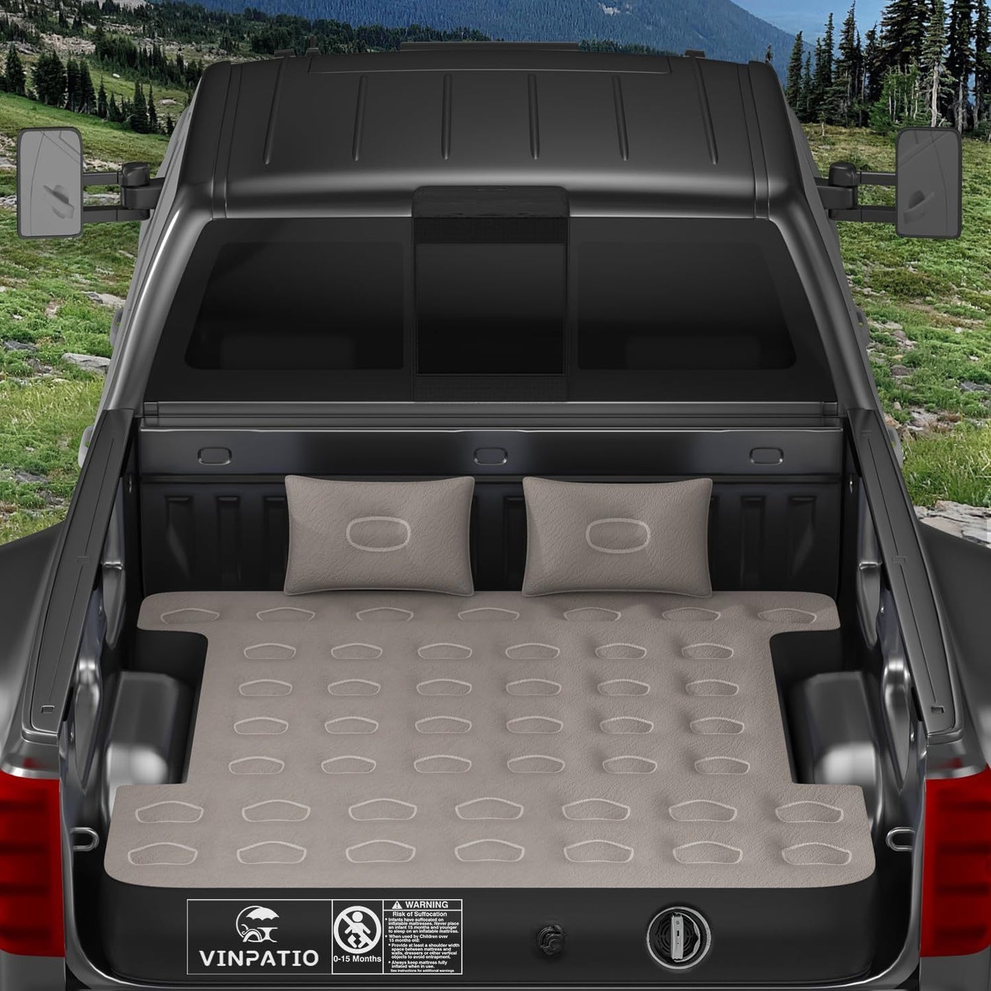 Cordless Air Pump Truck Bed Mattress, Fits 5.5'-5.8' Short Beds, Reinforced Support & Stability, Fast Inflation Deflation, All-in-One For Camping & Travel, Compact Storage