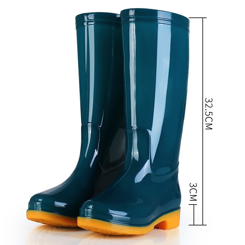 Women's Rain Boots Mid-high Tube Fashion Velvet Padded Thick Rain Boots Warm Winter Rain Boots Non-slip Adult