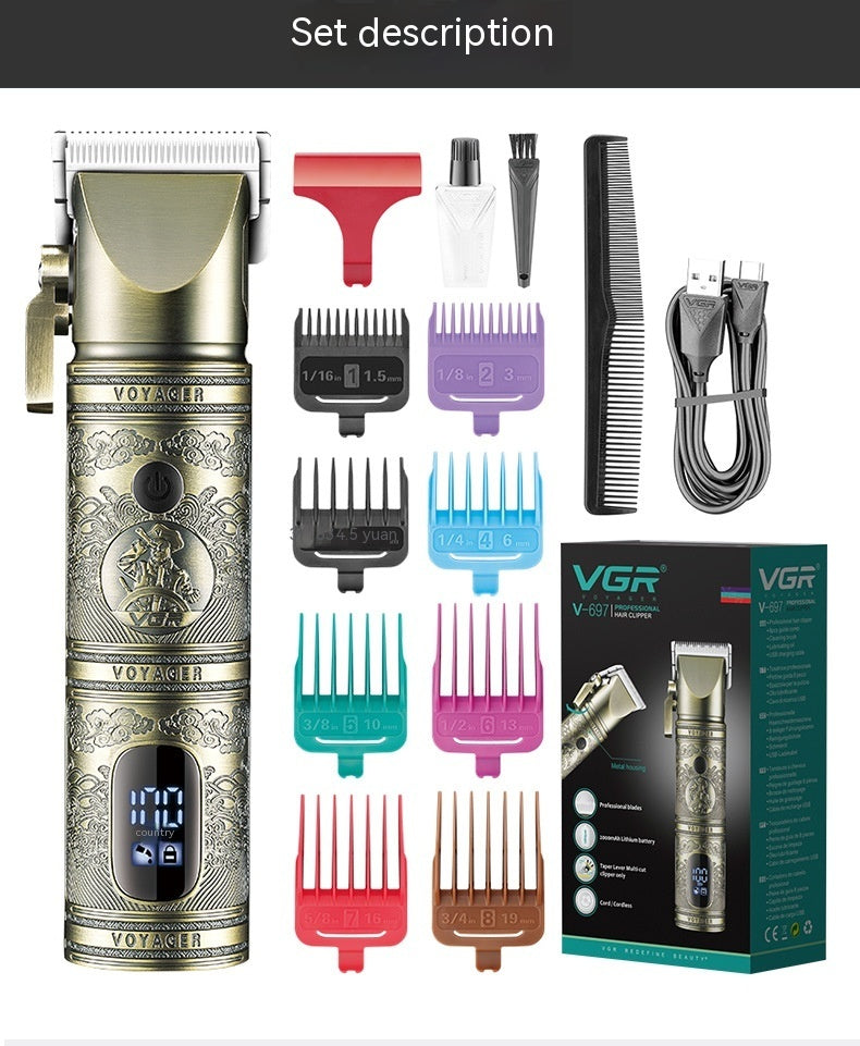Men's Household Gradient Retro Hair Clipper