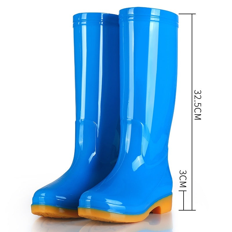 Women's Rain Boots Mid-high Tube Fashion Velvet Padded Thick Rain Boots Warm Winter Rain Boots Non-slip Adult