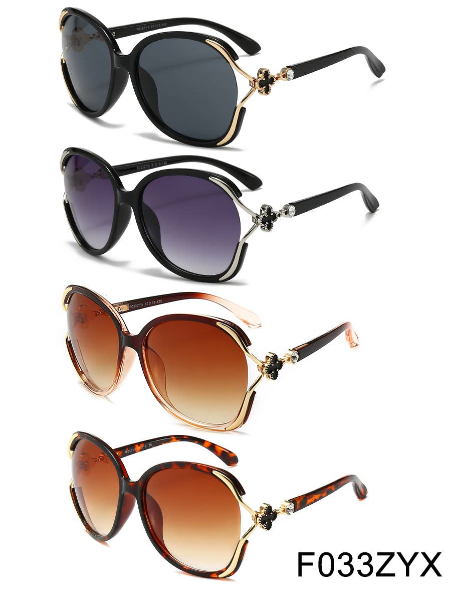 Rhinestone Sunglasses For Women Big Lenses Assorted 12 Pack