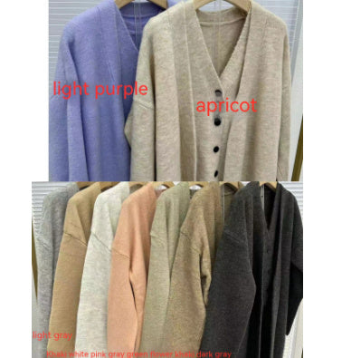 Long Sleeve Knitted Cardigan Vest High Waist Pants Three-piece Suit