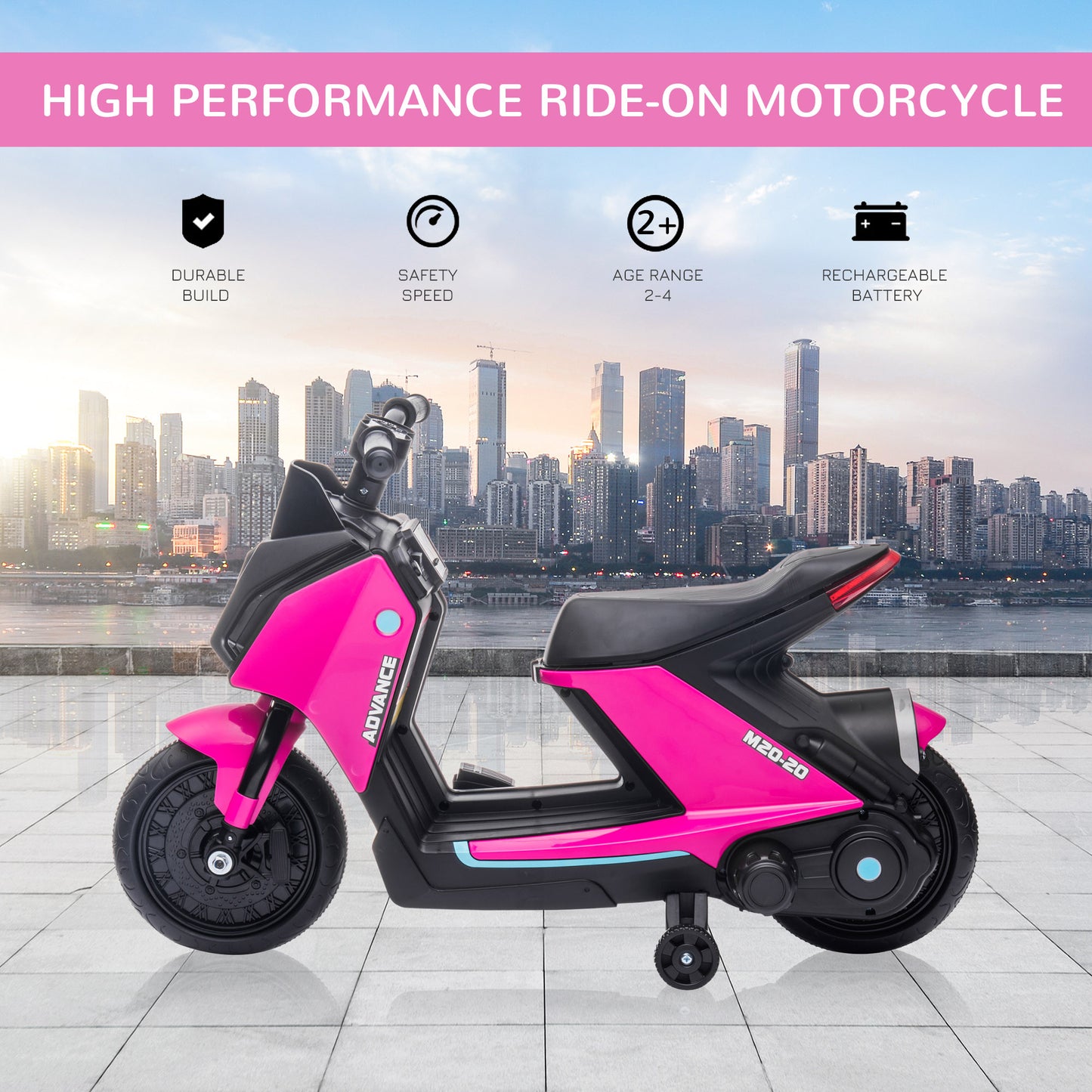 6V Kids Motorcycle Dirt Bike Electric Battery-Powered Ride-On Toy Off-road Street Bike with Music